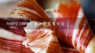 5000至10000斤萝卜能卖多少元